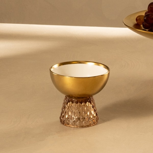 Diamond Cone Serving Bowl Gold 10X10X9 cm