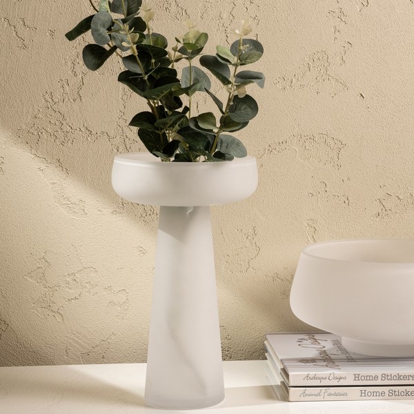 Shady Glass Vase White 16.6X16.6X27 cm