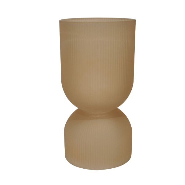Cone Ribbed Vase Beige 13.5X13.5X28 cm