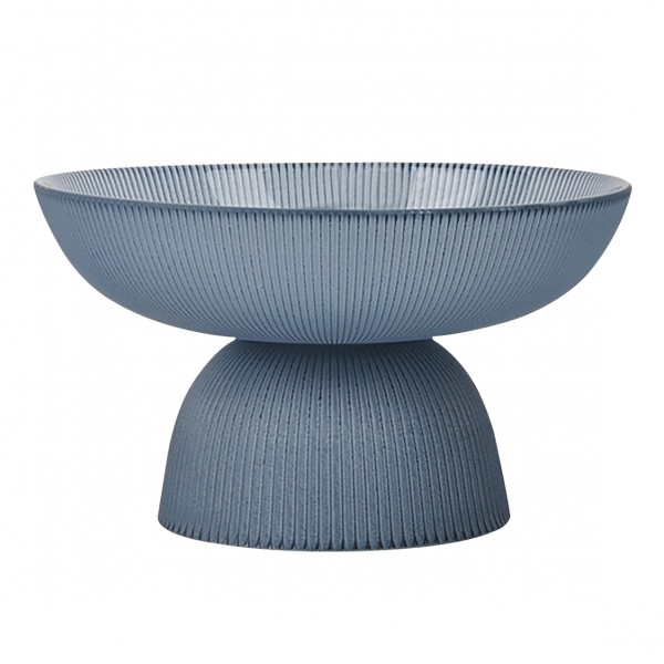 Cone Ribbed Serving Bowl Blue 15.5X15.5X9 cm