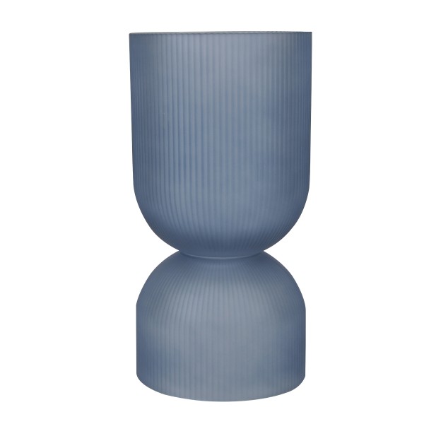 Cone Ribbed Vase Blue 13.5X13.5X28 cm