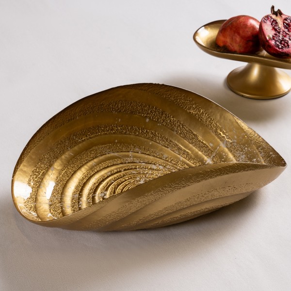 Wind Bowl Gold/Splash White 34.5X19Xh:10 cm