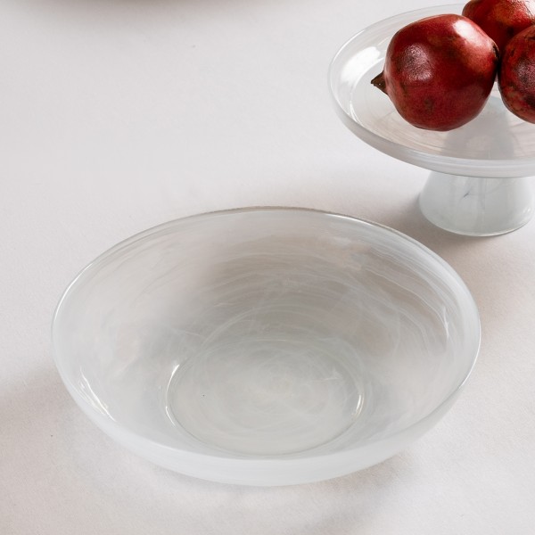 Alabaster Serving Bowl White 20X5.5 cm