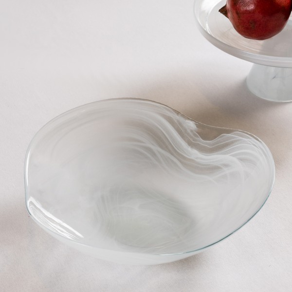 Alabaster Square Bowl White 24.5X7.5 cm