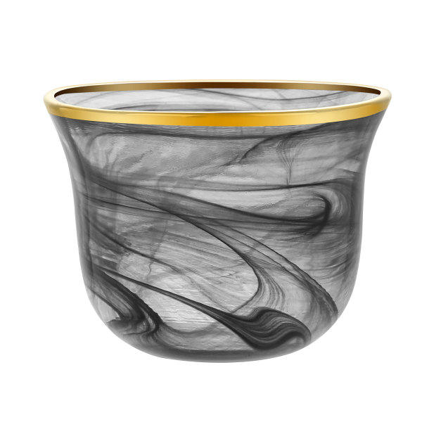 Alabaster Glass Gahwa Cup Set 6Pcs Black