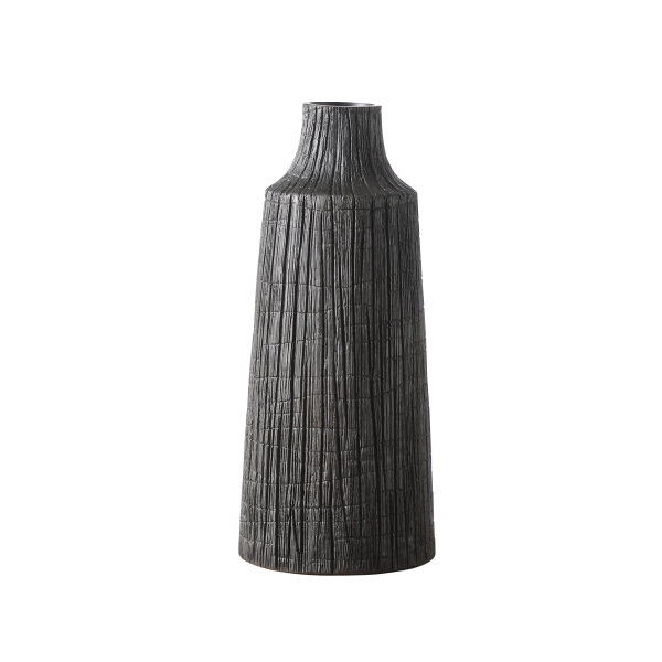 Wood Vase Black 13.5X30 cm