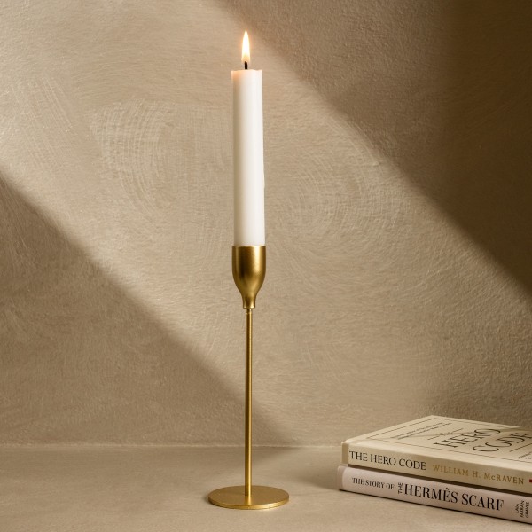 Basic Metal Candle Holder Gold 6X6X19 cm