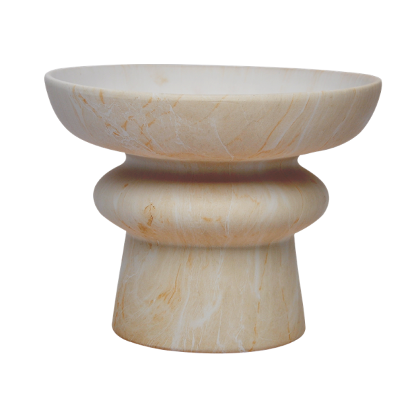 Marble Ceramic Vase Beige 19.3X14.8 cm