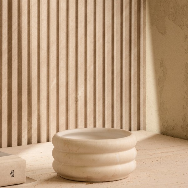 Marble Ceramic Bowl Beige 12.2X6 cm