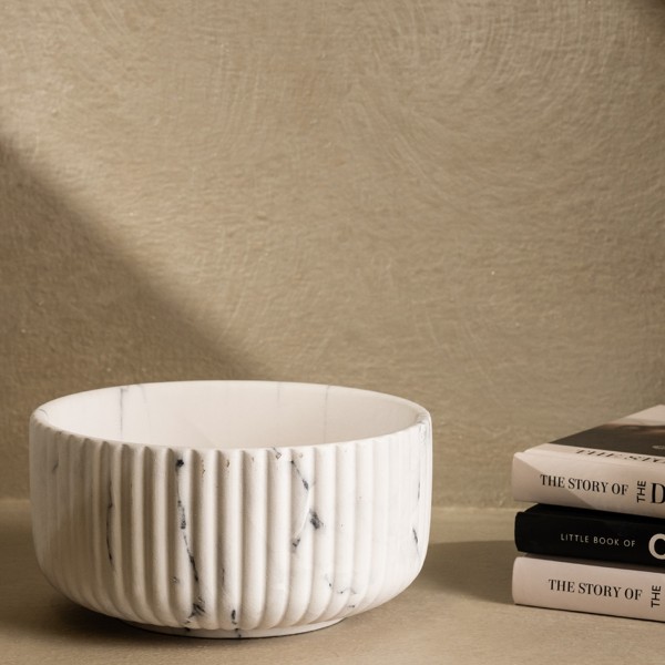 Marble Ceramic Bowl Grey 15X7.5 cm