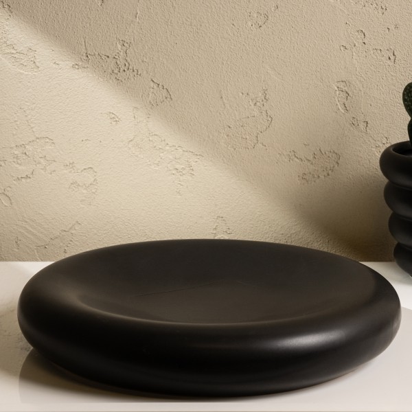 Elle Ceramic Plate Matte Black 30X5.3 cm