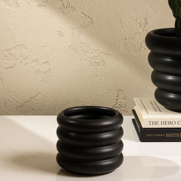 Elle Ceramic Bowl Matte Black 9.2X7.7 cm