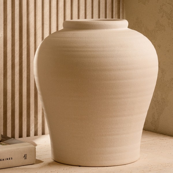 Sphere Ceramic Vase Matte White 24X27 cm