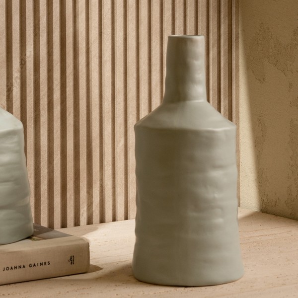 Arched Ceramic Vase Matte Grey 12.5X26 cm