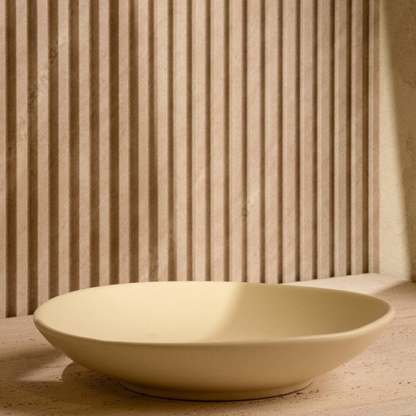 Arched Ceramic Plate Matte Beige 25.8X8.5 cm