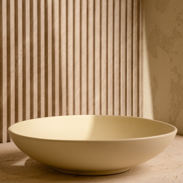 Arched Ceramic Plate Matte Beige 32.5X8 cm