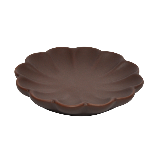 Honey Ceramic Plate Matte Brown 9X1.5 cm