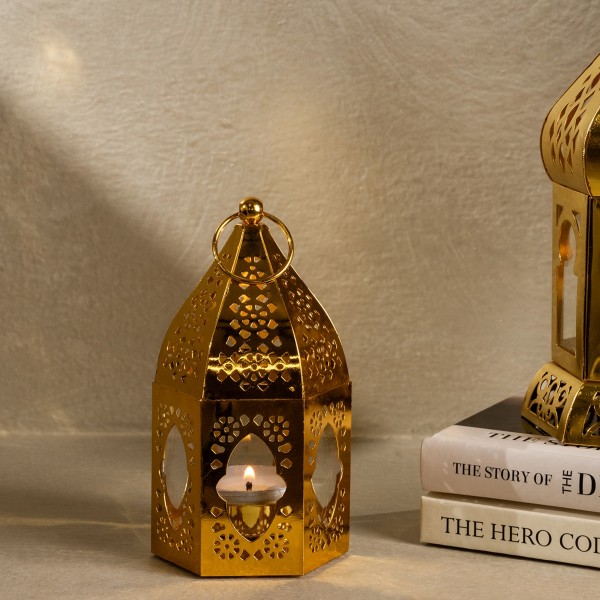 Ramadan Metal Lantern Gold 6X12 cm
