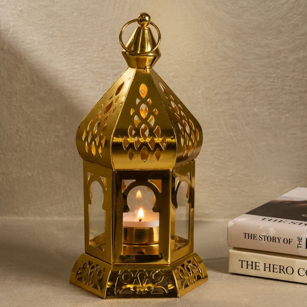 Ramadan Metal Lantern Gold 8X18 cm