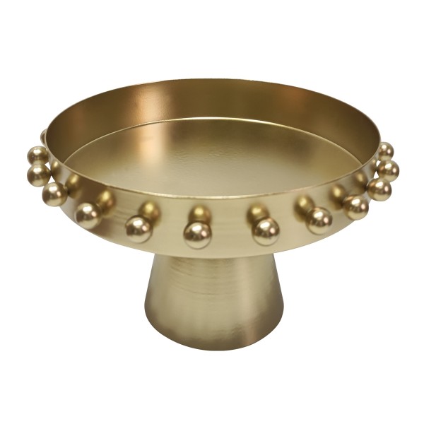 Bubble Metal Footed Tray Gold 20.5X12.5 cm
