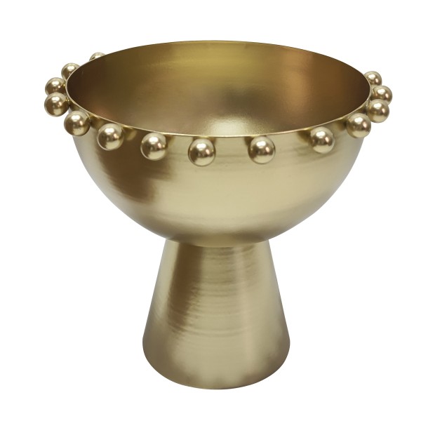Bubble Metal Footed Bowl Gold 17X18 cm