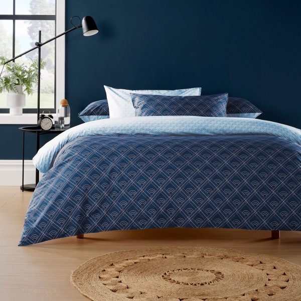 Rene 3 Pcs Printed Comforter Set Blue 240X260 cm