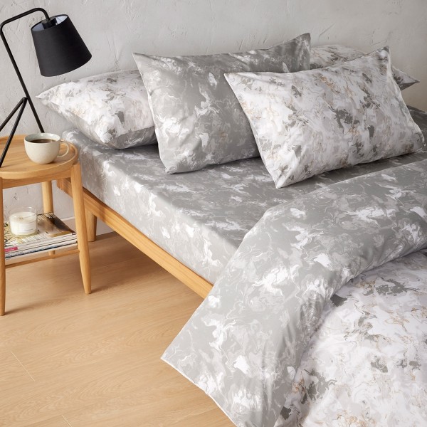 Lava Printed Fitted Sheet Grey 120X200 cm