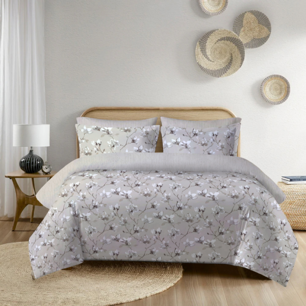 Garbi 5 Pcs Printed Comforter Set Beige 260X270 cm