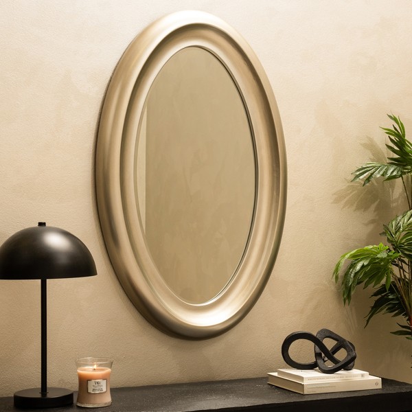 Ring Oval Mirror Silver 96X61X5.5 cm