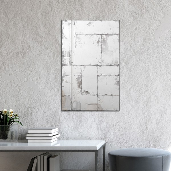 Brick Decorative Mirror Black/White 60X90X1.2 cm