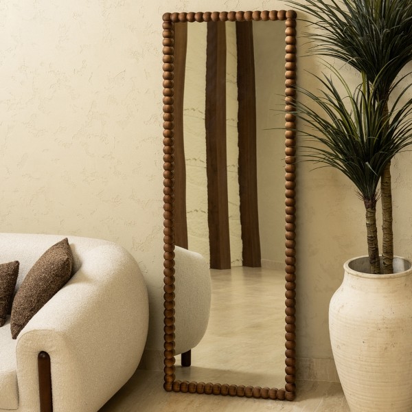 Log Rectangle Mirror Brown 60X170X3.4 cm