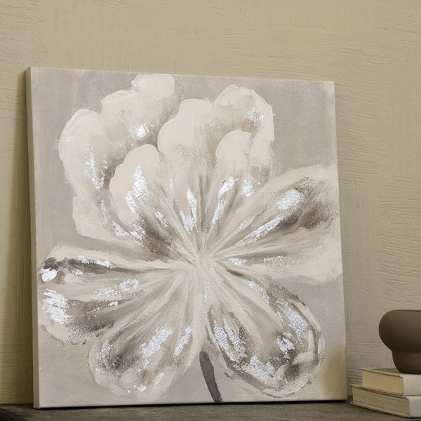 Iris Oil Canvas Grey 60X60 cm