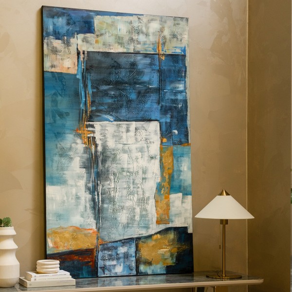 Kelsie Oil Canvas Blue 150X90 cm