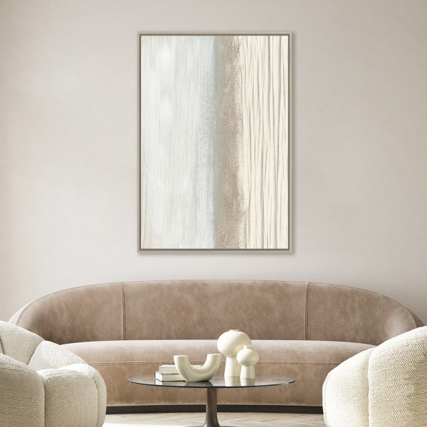 Dion Pleated Framed Art Beige 70X100 cm