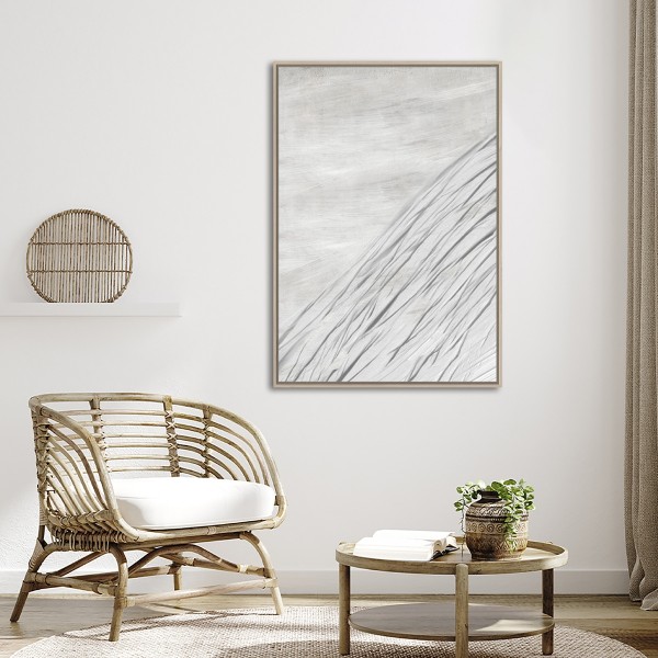 Silky Pleated Framed Art Grey 70X100 cm