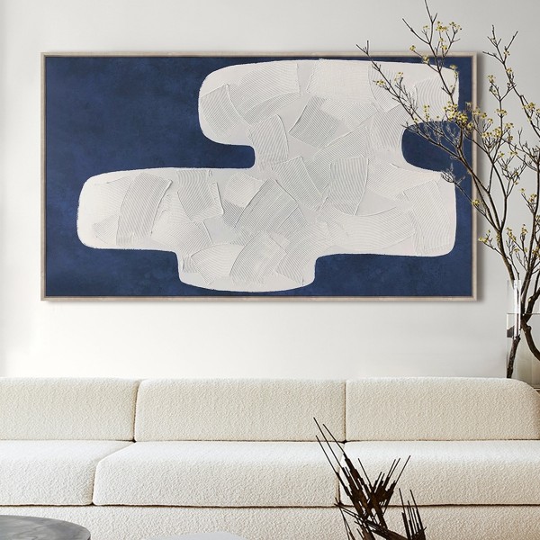 Azraq Framed Art Blue/White 80X140 cm