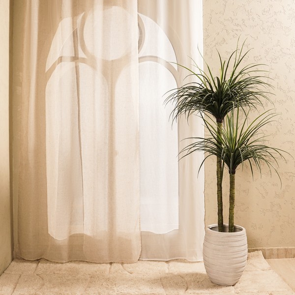 Domestic Voile Curtain Beige 140X300 cm