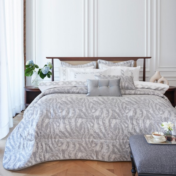 Lenora Bridal Comforter Set 5Pcs Grey 260X270 cm
