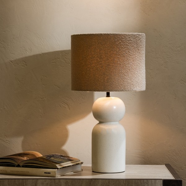Torso Ceramic Table Lamp Beige/ White D29 x H53 cm