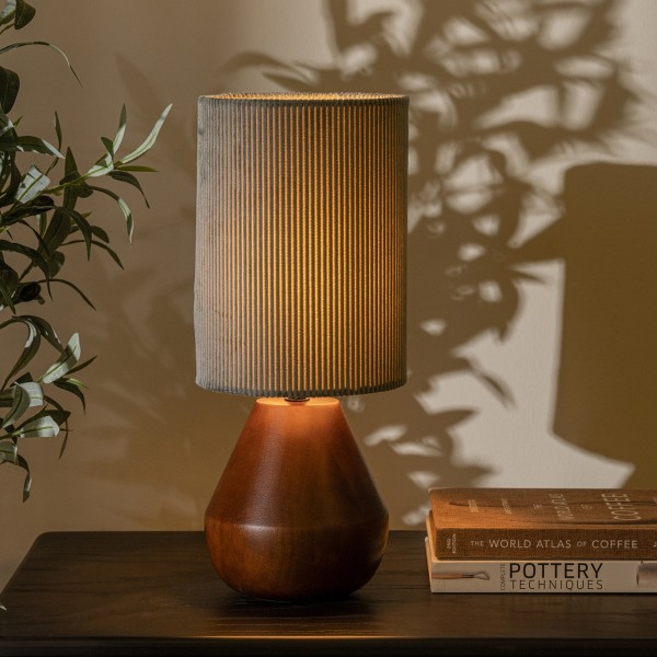 Renato Wood Table Lamp Brown D16 x H39 cm