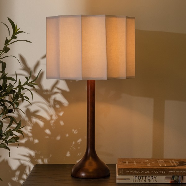 Flute Wood Table Lamp White D30 x H55 cm