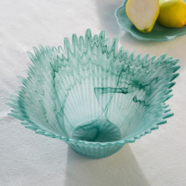 Smoky Serving Bowl Green 25.5X25.5X11.5 cm