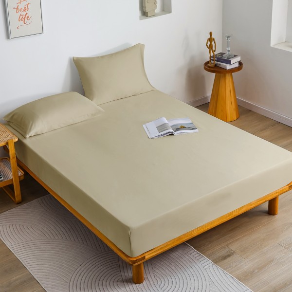 Bamboo Fitted Sheet Beige 200x200 cm
