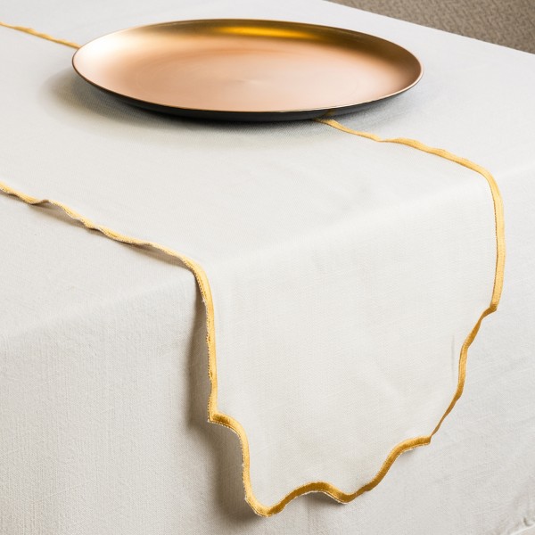 Dana Wave Table Runner Gold 33X150 cm