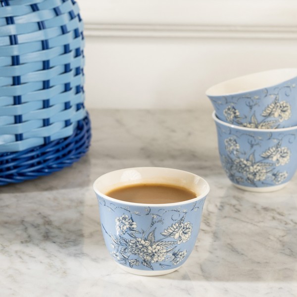 Vintage Gahwa Cup Set 6Pcs White 