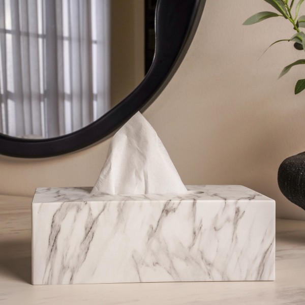Marlo Tissue Box Marble H9 Cm
