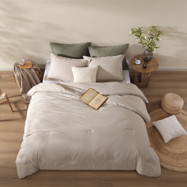 Hello 5Pcs Bed In A Bag Comforter Set Beige 220X240 cm