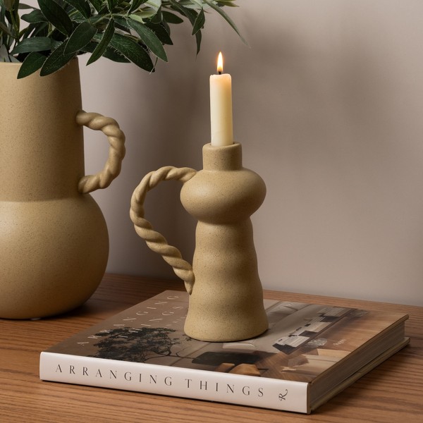 Merill Candle Holder Beige 12.5X8X17.2 cm