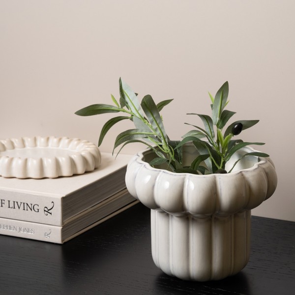 Fimo Planter White 19.7X19.7X15.5 cm