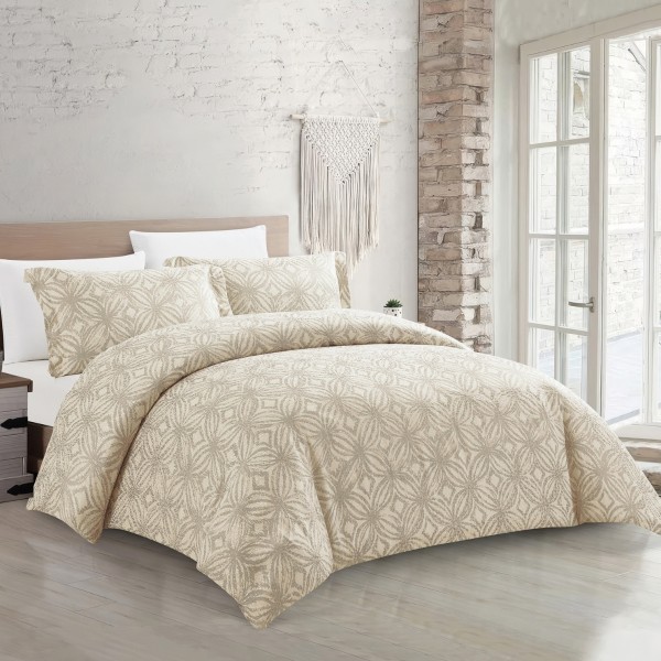 Cloe 5Pcs Luxury Jacquard Duvet Cover Set Silver 240X260 cm